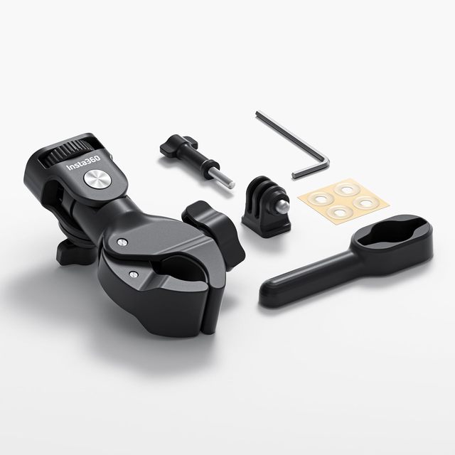 Insta360 X4 Heavy-Duty Clamp Mount for Motorcycle Handlebar, Compatible With Ace Pro, X3, GoPro 12/11/10, DJI Action 4.