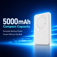 Batterie externe magnétique légère de haute qualité 5000 mAh à charge rapide, batterie sans fil mince pour iPhone 18 17 16 15 14