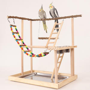 Peperhout Papegaai Speelgoed Verlichting Van De Opwinding Papegaai Schommel Vogel Speelgoed Tijger Huid Pioen Xuanfeng Van De Hoge Stand Knabbel - Product Image 6