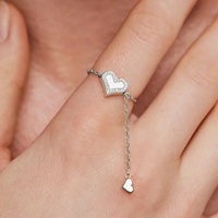 Bijoux FUAMAY directement de l'usine, bague ajustable en argent 925, cœur transformable, anneau en forme de cœur, Corazon Anillos, chaîne et anneaux