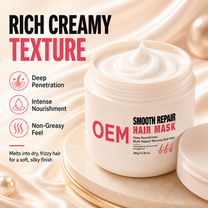Masque capillaire réparateur lissant et brillant à la kératine pour cheveux abîmés, marque privée, 385g, vente en gros - Product Image 6
