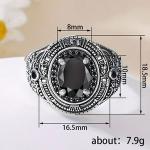 Anello Vintage Bohemien con Zirconi Intarsiati da Donna, Gioiello Elegante e alla Moda - Product Image 4