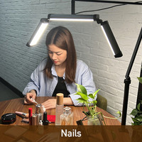 Lampe LED portable Yidoblo pour ongles, lampe de table à ongles en forme de demi-lune 20W pour extensions de cils, beauté des sourcils, tatouage