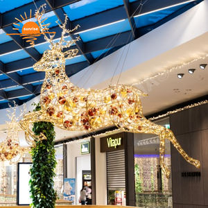 Winter Gigantisch Draadframe Rustiek/Houten Op Voorraad Buiten Waterdicht Led Kerst Rendier Lichtshow Xmas 2d/3d Motief Decoraties - Product Image 4