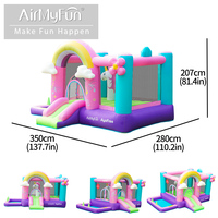 Château gonflable AirMyFun pour fêtes en plein air et usage domestique, en tissu Oxford, avec toboggan, installation facile pour les enfants
