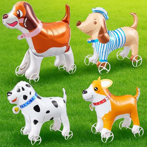 Globos de Animales con Ruedas para Caminar, Globos de Aluminio con Forma de Animales de Dibujos Animados para Decoración de Fiestas de Cumpleaños Infantiles - Product Image 5