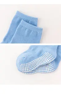 Оптовая продажа, детские Нескользящие носки, упаковка с захватами, нейтральные органические хлопковые носки для младенцев, маленьких девочек и мальчиков