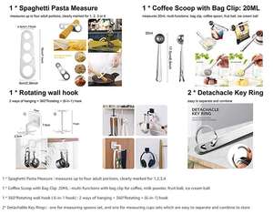 तांबे रंग/सोने के रंग के साथ 19-टुकड़ा मापने चम्मच और कप सेट Leveler स्कूप/क्लिप स्पेगेटी मापक - Product Image 4