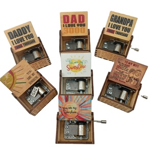 Factory Mini Wood Custom Music Boxes Mechanism Movement Hand Crank Music Box