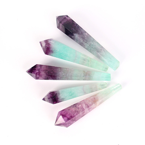 Vente en gros de baguettes de fluorite arc-en-ciel polies à la main, grande tour de cristal de pierre précieuse pour la décoration - Product Image 1