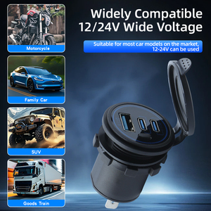 Chargeur USB pour véhicule 12-24V avec double port QC3.0 + PD3.0, charge rapide <span class=keywords><strong>de</strong></span> 3 appareils, protection intelligente <span class=keywords><strong>de</strong></span> la batterie pour voiture et moto - Product Image 5