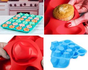 Mini 24 Cups Non-Stick Silicone Baking Molds for Making Muffin Cakes Chocolate <strong>Desserts</strong> Silicone Cupcake <strong>Tray</strong> - Product Image 4