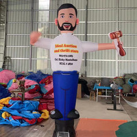 Homme dansant gonflable géant à bras ondulants, design personnalisé, pour la publicité, figurine aérienne, tube à air pour pizza