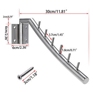 OEM gancio per asciugamani da bagno per lavanderia <span class=keywords><strong>porta</strong></span> oggetti portaoggetti in acciaio inossidabile 6 gancio appendiabiti a parete - Product Image 5