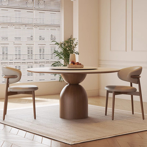 Tái chế thông phong cách hiện đại bảng đá bảng và Ghế kết hợp gỗ kem phong cách vòng nhà thiết kế bàn ăn - Product Image 1