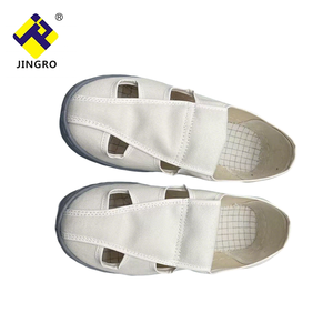 <span class=keywords><strong>Scarpe</strong></span> da Lavoro Antistatiche Grigie con <span class=keywords><strong>Base</strong></span> Bianca in Tela Twill, <span class=keywords><strong>Scarpe</strong></span> di Sicurezza ESD Antistatiche per Officine Senza Polvere - Product Image 1