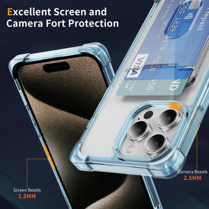 Portefeuille Téléphone étui pour <span class=keywords><strong>iphone</strong></span> 15 Pro 14 Plus 13 12 Mini 11 Pro Max 6 7 8 XR XS <span class=keywords><strong>SE</strong></span> <span class=keywords><strong>2020</strong></span> Clair Carte Sac Fente Couverture Antichoc Shell - Product Image 3