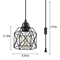 Lámpara de Techo LED de Estilo Nórdico Retro, Lámpara de Araña Personalizada para Bar, Pasillo o Dormitorio, para Hogar u Oficina, Base de Hierro