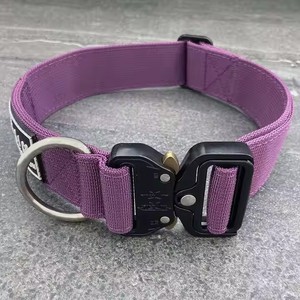 도매 맞춤형 로고 전술 헤비 듀티 애완 동물 개 목걸이 금속 버클과 야외 나일론 개 목걸이 - Product Image 6