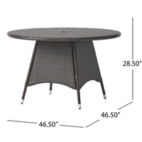Table de salle à manger ovale en rotin PE résistant aux intempéries pour bord de piscine, avec plateau en verre, table de patio en osier pour repas de loisirs en extérieur