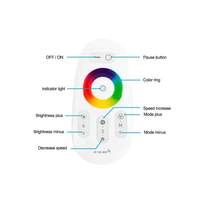 Contrôleur de bande LED 2.4G RGB PWM 6A avec télécommande tactile, contrôle sans fil Wi-Fi tactile intégral, haute qualité