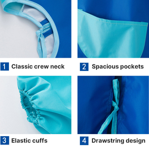 Tablier de protection imperméable à manches longues pour enfants, <span class=keywords><strong>en</strong></span> polyester, pour la <span class=keywords><strong>peinture</strong></span>, la maternelle, la salle à manger - Product Image 3