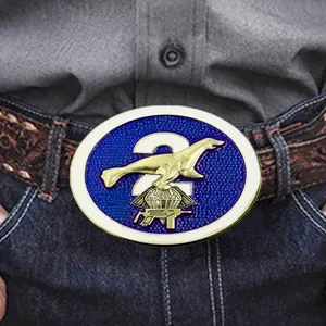 Fabricantes Custom Cowboys Logo Metal Blanks Latón Cobre Acero inoxidable Aleación de zinc Hebillas de cinturón occidentales para hombres Cinturón