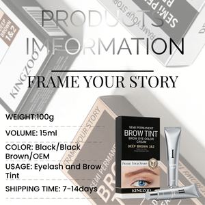 Kit de teinture pour sourcils et cils imperméable en 2 couleurs, teinture pour cils <span class=keywords><strong>semi</strong></span>-permanente professionnelle noire et brune, crème colorante pour cils en gros - Product Image 6