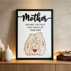 Décoration personnalisée en bois pour la maison avec le nom des enfants, cadeau pour la fête des mères - Product Image 2