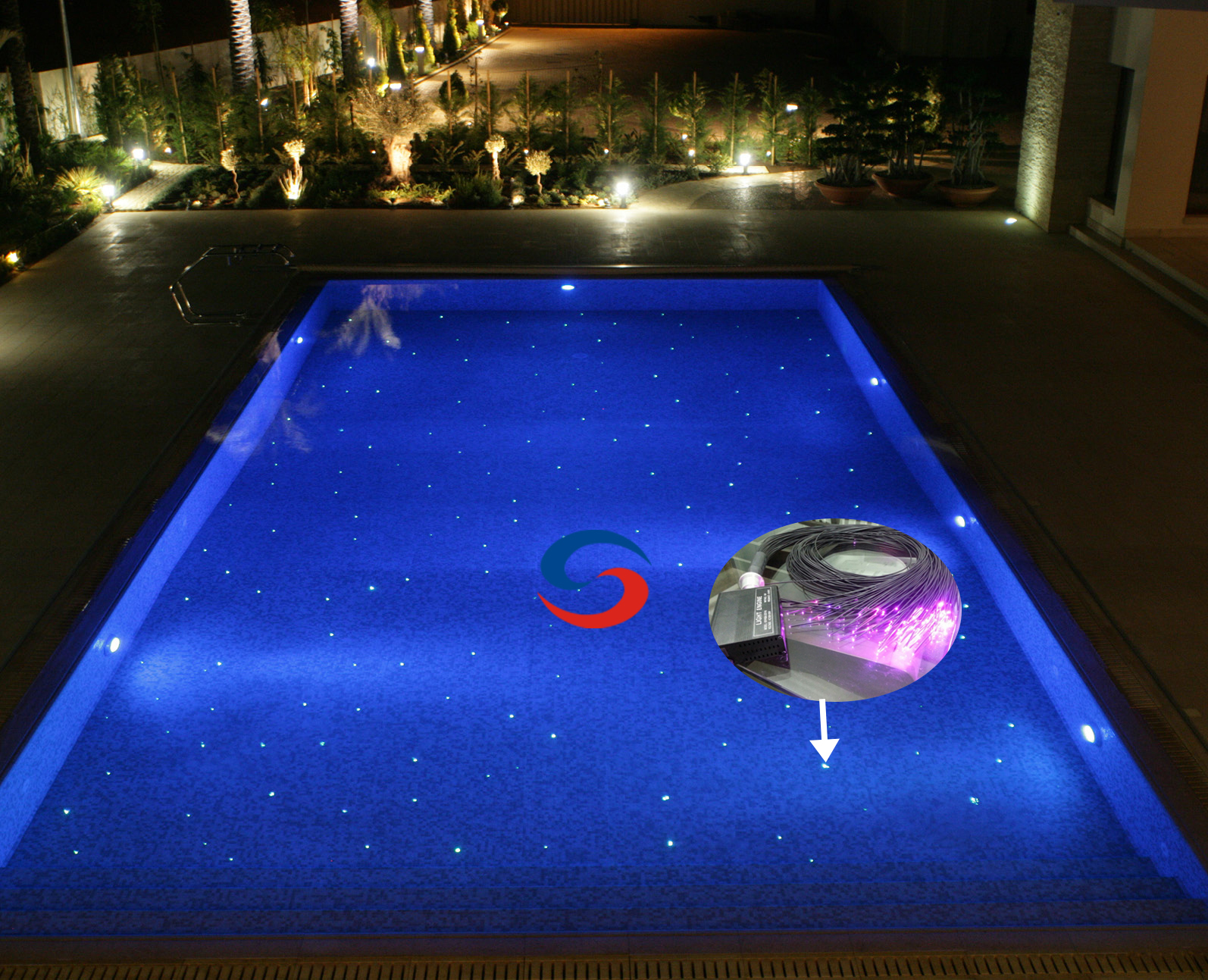 APP RGB LED PMMA Fiber Optic Pool Lights IP68 Waterproof 16M Colors 100m/roll Starry Sky Lighting