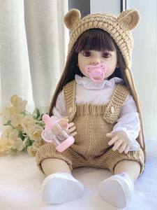 Reborn Doll <span class=keywords><strong>Imitation</strong></span> Bébé Émail Poupée Cheveux Longs Princesse Enfants Doux Adhésif Jouet Cadeau - Product Image 4