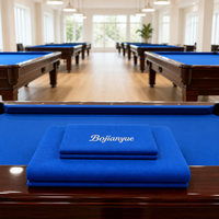 Kit de rechapage professionnel pour tapis de billard bleu roi avec 6 bandes prédécoupées