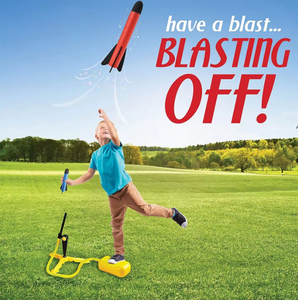 Rocket Toy Shoots up to 100 Feet Foam Rockets and Sturdy Launcher Stand With Foot Launch <b>Pad</b> Outdoor Play Toys for Kids - Product Image 3