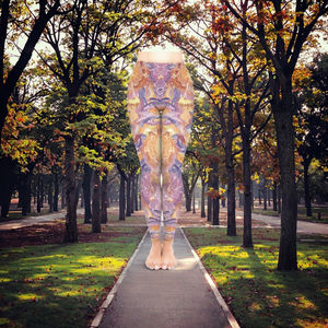 Leggings en polyester et élasthanne OUZE, pantalon de yoga double brossé, impressions personnalisées, logo, taille plus, respirant, léger, vêtements de sport - Product Image 3