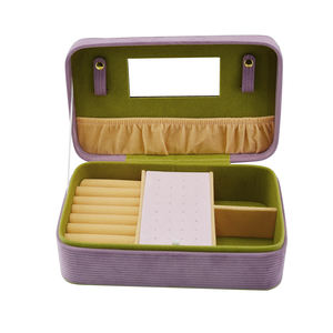 Mexda 브랜드 사용자 정의 고품질 보석 상자 코듀로이 패브릭 링 거울 프리미엄 선물 상자 보석 주최자 - Product Image 3