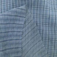 Tissu en Chiffon 100% Polyester Froissé Doux à Rayures Imprimées à Carreaux Semi-Transparent Scintillant Brillant Respirant Anti-Plis pour Filles et Femmes