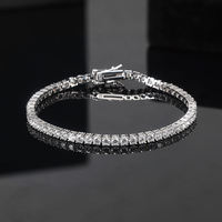 Chaîne de tennis MON 01 de luxe pour hommes et femmes, style hip-hop, sertie de diamants de laboratoire 2MM 3MM 4MM, en argent S925, moissanite VVS