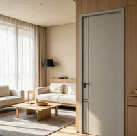 Porte d'entrée intérieure moderne et simple en composite WPC PVC avec isolation phonique et surface finie pour chambre, appartement, villa