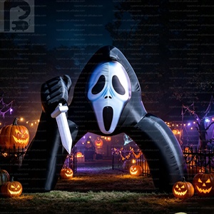 Arche gonflable géante LED Ghostface Scream, Arche Grim Reaper, Porte d'<span class=keywords><strong>horreur</strong></span> pour maison hantée/jardin/terrain/balade d'automne - Product Image 2