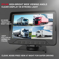 Cámara de Visión Trasera Impermeable AHD 1080P de 7.0 Pulgadas con Visión Nocturna para Internet Móvil, Alarma de Distancia de Colisión para Camiones, Peatones y Punto Ciego de Montacargas
