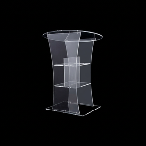 Podio de Acrílico Transparente Desmontable para Discursos, Atril de Piso Económico - Product Image 1
