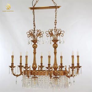 Kustom lampu kristal K9 Dekorasi Rumah, lampu gantung emas kontemporer besar mewah - Product Image 6