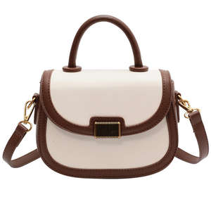 New Rivet Fashion Women's Handbag Solid Color Pattern Women's Saddle <b>Bag</b> - Product Image 5