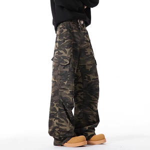 Pantalon cargo camouflage pour homme, léger, taille mi-haute, printemps automne, nouveau jean américain de rue, coupe droite, ample, jambe large, décontracté - Product Image 3