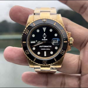 Montre de plongée de luxe à cadran vert 40 mm en acier inoxydable avec lunette en céramique et verre saphir, mouvement automatique mécanique - Product Image 5