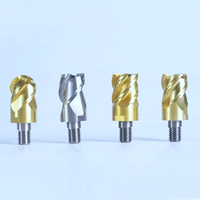Têtes de fraises à billes en carbure monobloc revêtues d'étain interchangeables, 3/4/5 cannelures, à dents verrouillables, remplaçables, OEM/ODM, R8 16R1