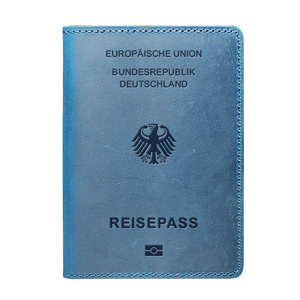 Porte-<span class=keywords><strong>passeport</strong></span> <span class=keywords><strong>allemand</strong></span> Yamo Fashion en cuir véritable, portefeuille de voyage sans fermeture - Product Image 4
