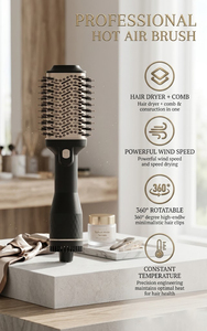 Sèche-cheveux et volumateur professionnel 4-en-1 à air chaud ionique négatif 1200W, brosse coiffante électrique - Product Image 3