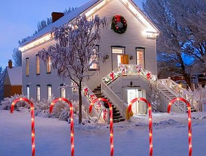 Lampes solaires de Noël <span class=keywords><strong>en</strong></span> forme de canne à sucre pour l'extérieur, 8 LED, à piquer dans le sol, style étoile, indice de protection IP44 - Product Image 5