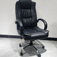 Chaises de bureau modernes pour cadres, ergonomiques, en cuir noir, pour ordinateur